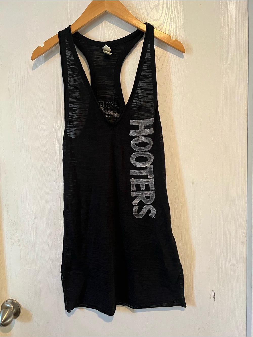 Vintage Hooters Long Tank Tunic Cover Up Black Madeira Beach John’s Pass Sz S
